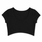 "Jet Black Crop Top" black