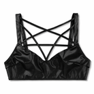 Seductively Sleek Leather Crop Bra XXL