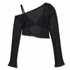 Black Grunge Crop Top Black
