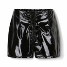 Shiny PU Shorts Black
