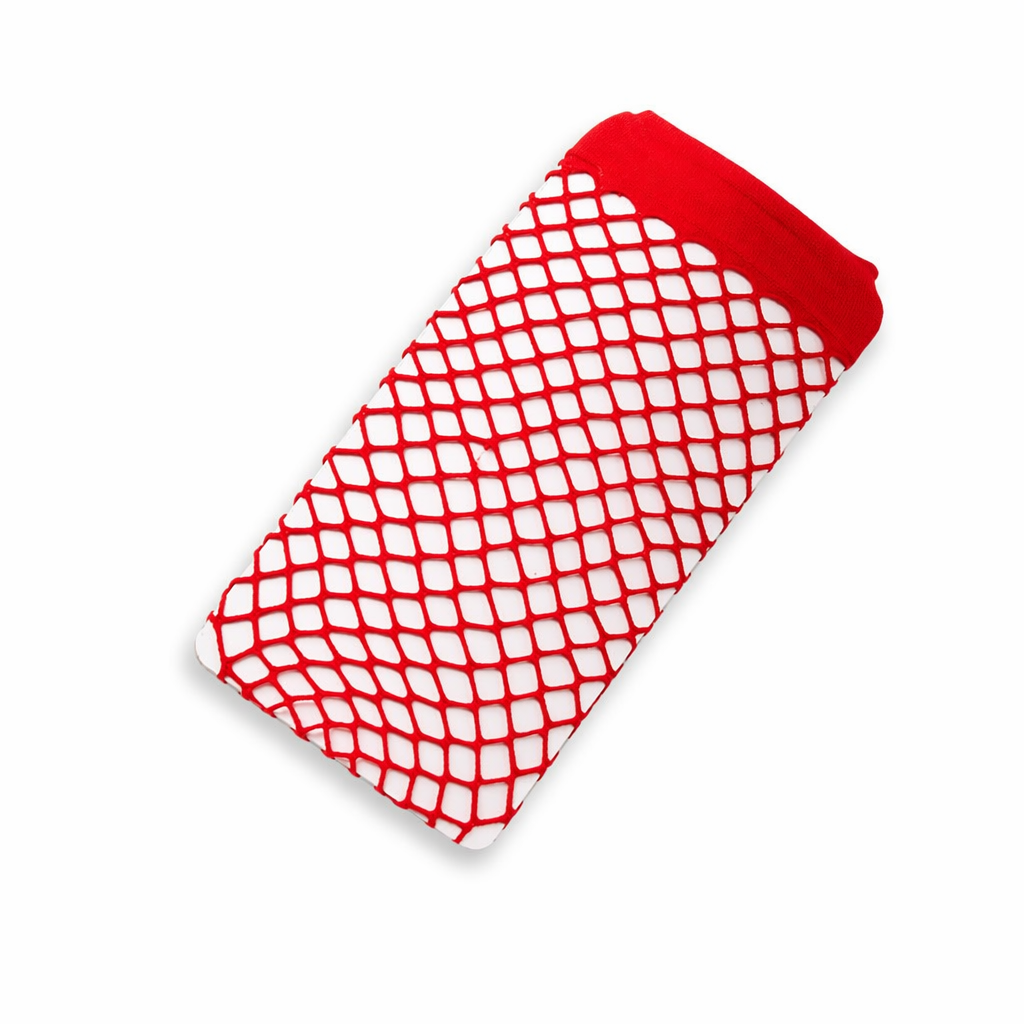 Sheer Fishnet Stockings One Red