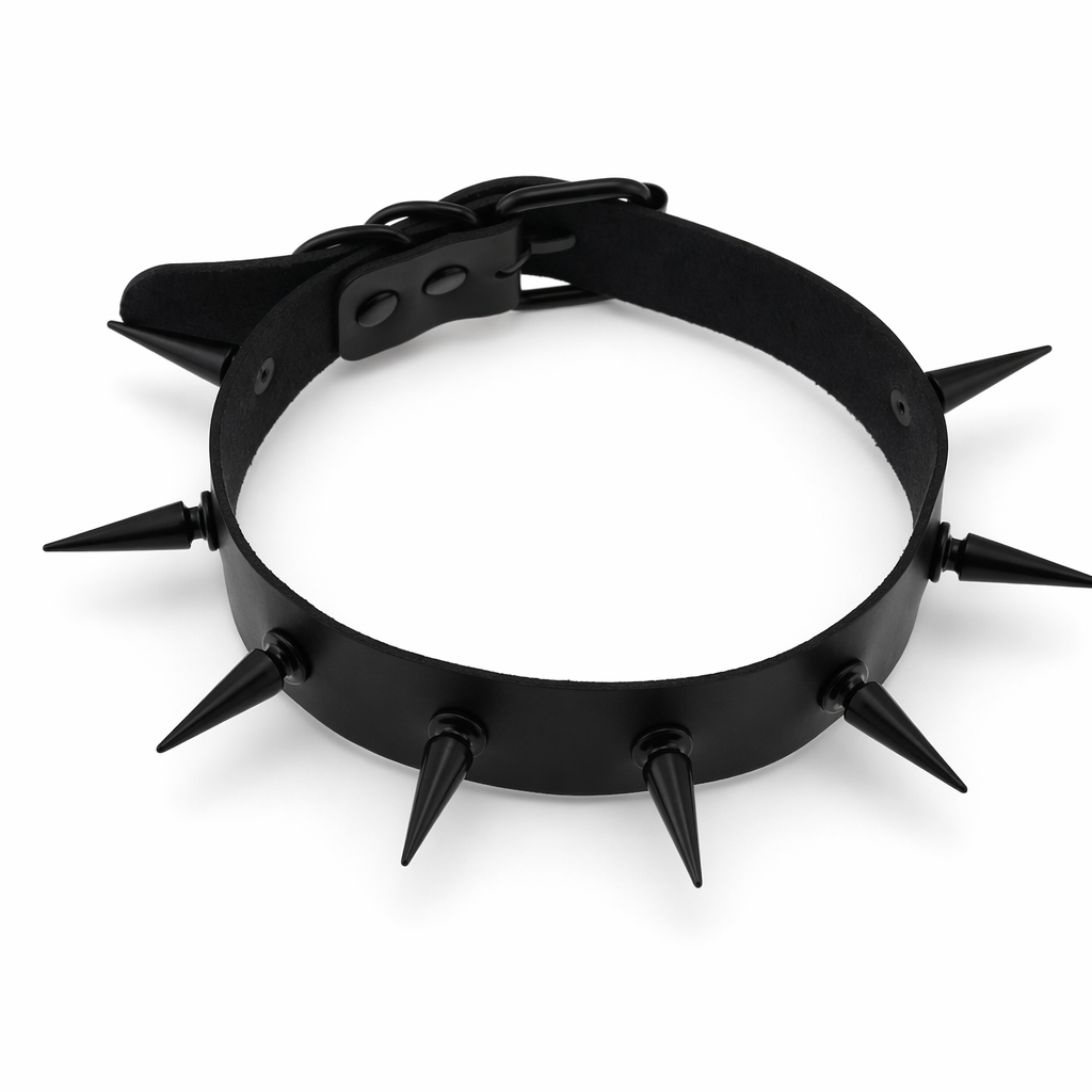 Spike Leather Collar Default