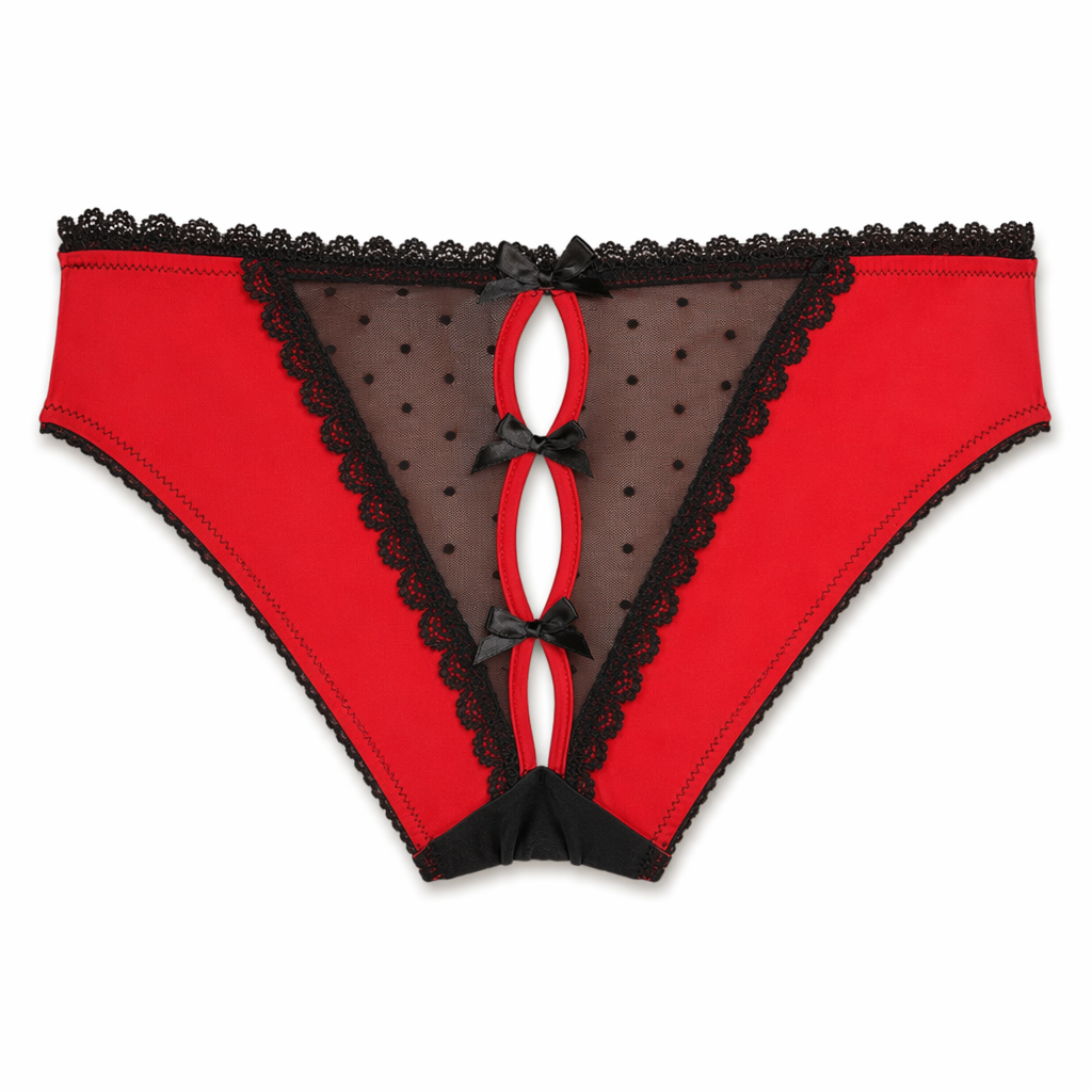 Sultry Strap-Up Underwear: 3 Color Choices Red