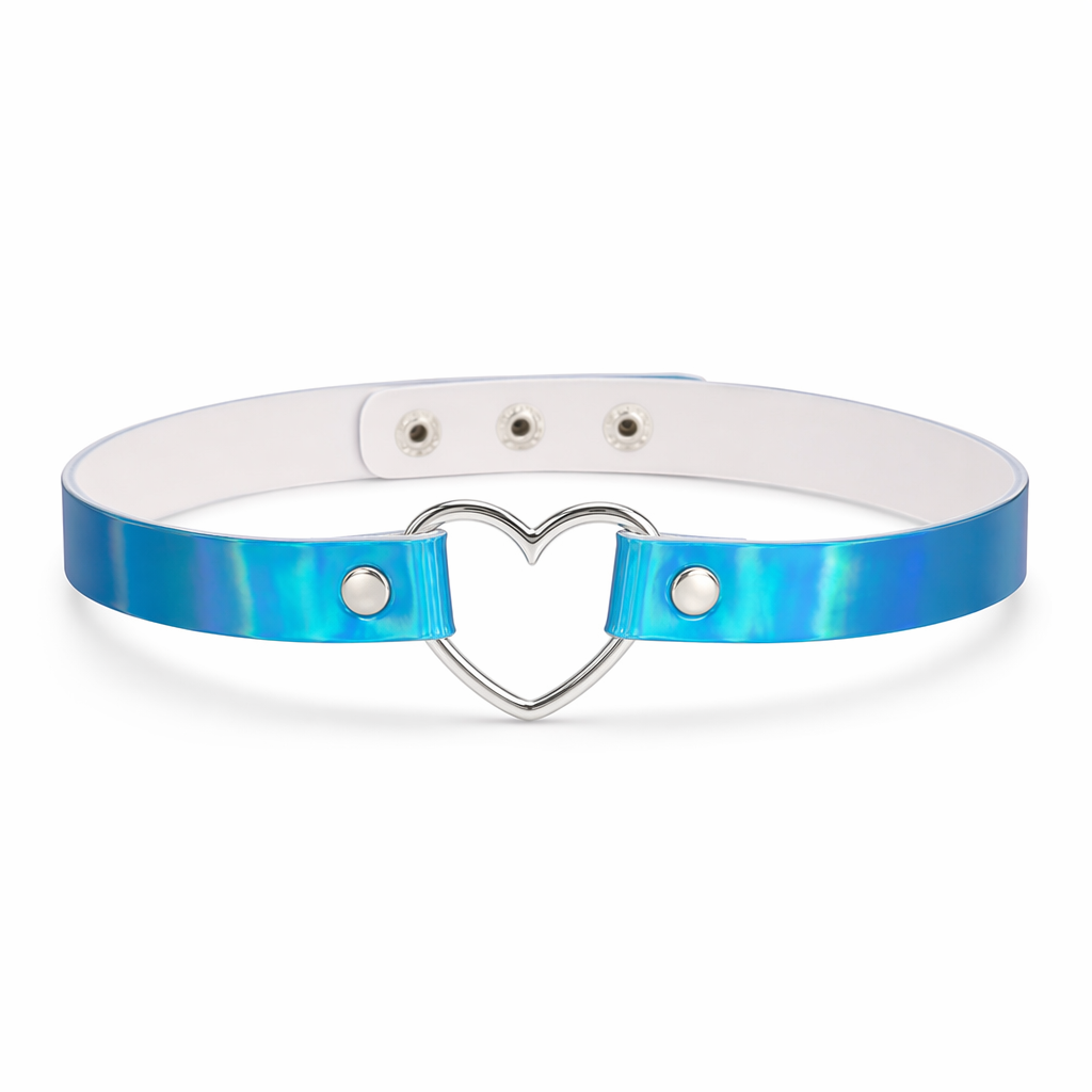Holographic Heart Choker' blue