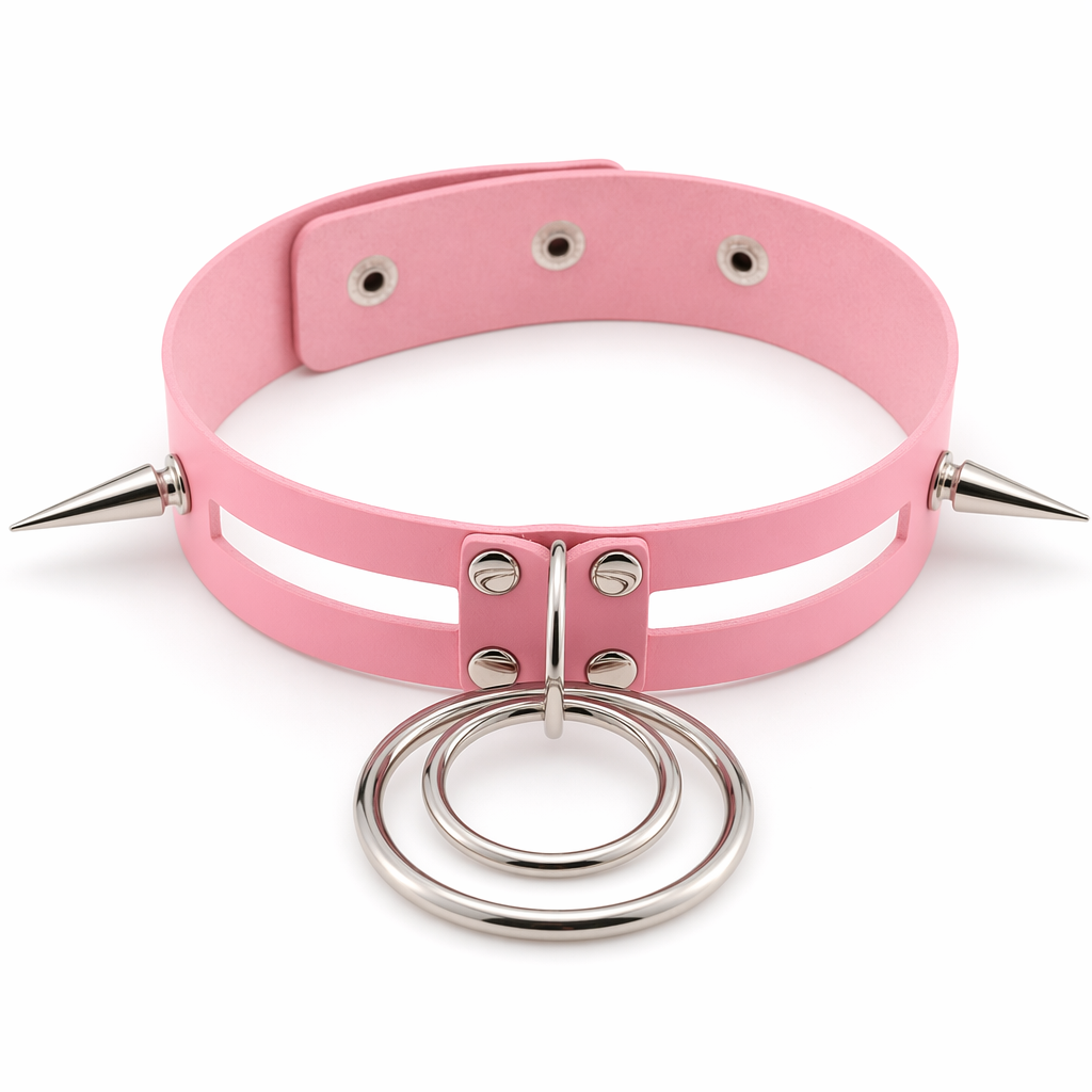 Black Spike Choker (11 Shades) Pink