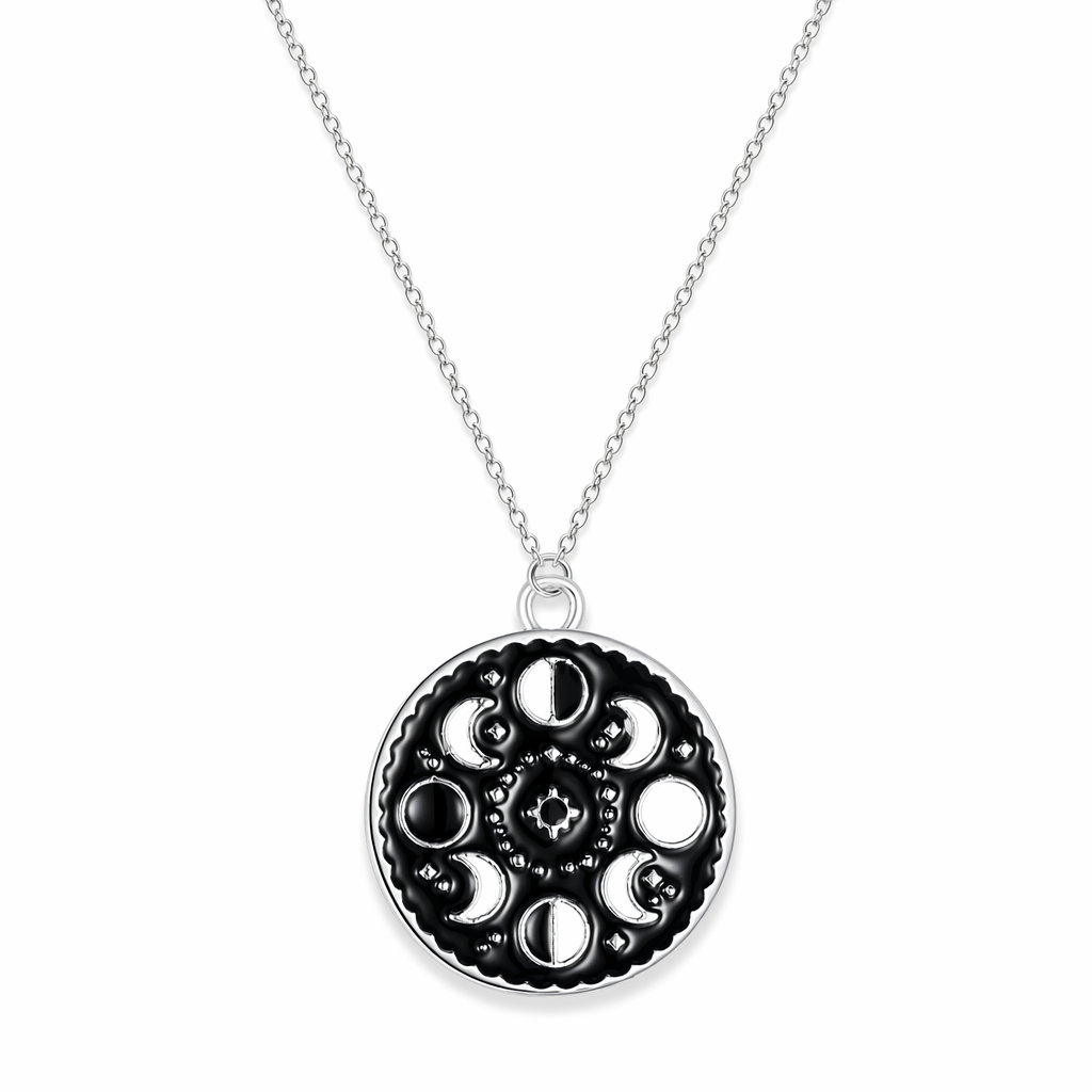 Silver Moon Phases Necklace Default Title