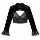 Gothic Velvet Crop Top Black