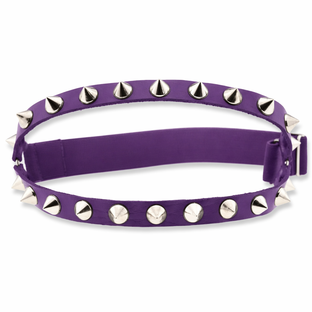 "Spike Garter Leg Harness - Edgy" Purple