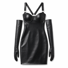 "Black Faux Leather Dress" Default