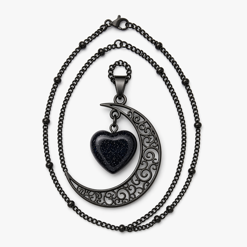 Black Moon Heart Necklace Default