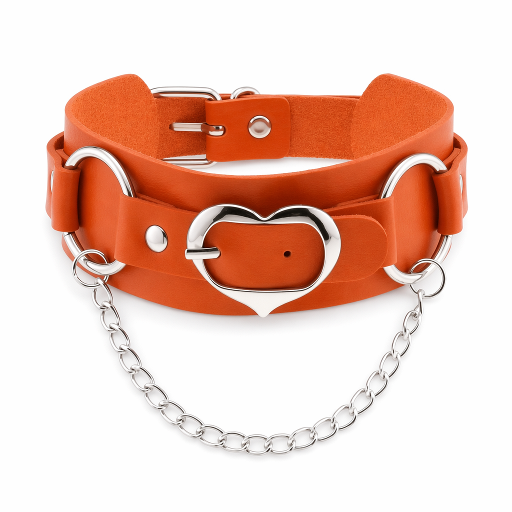 Heart Buckle Choker orange