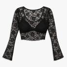 Black Lace Crop Top Black