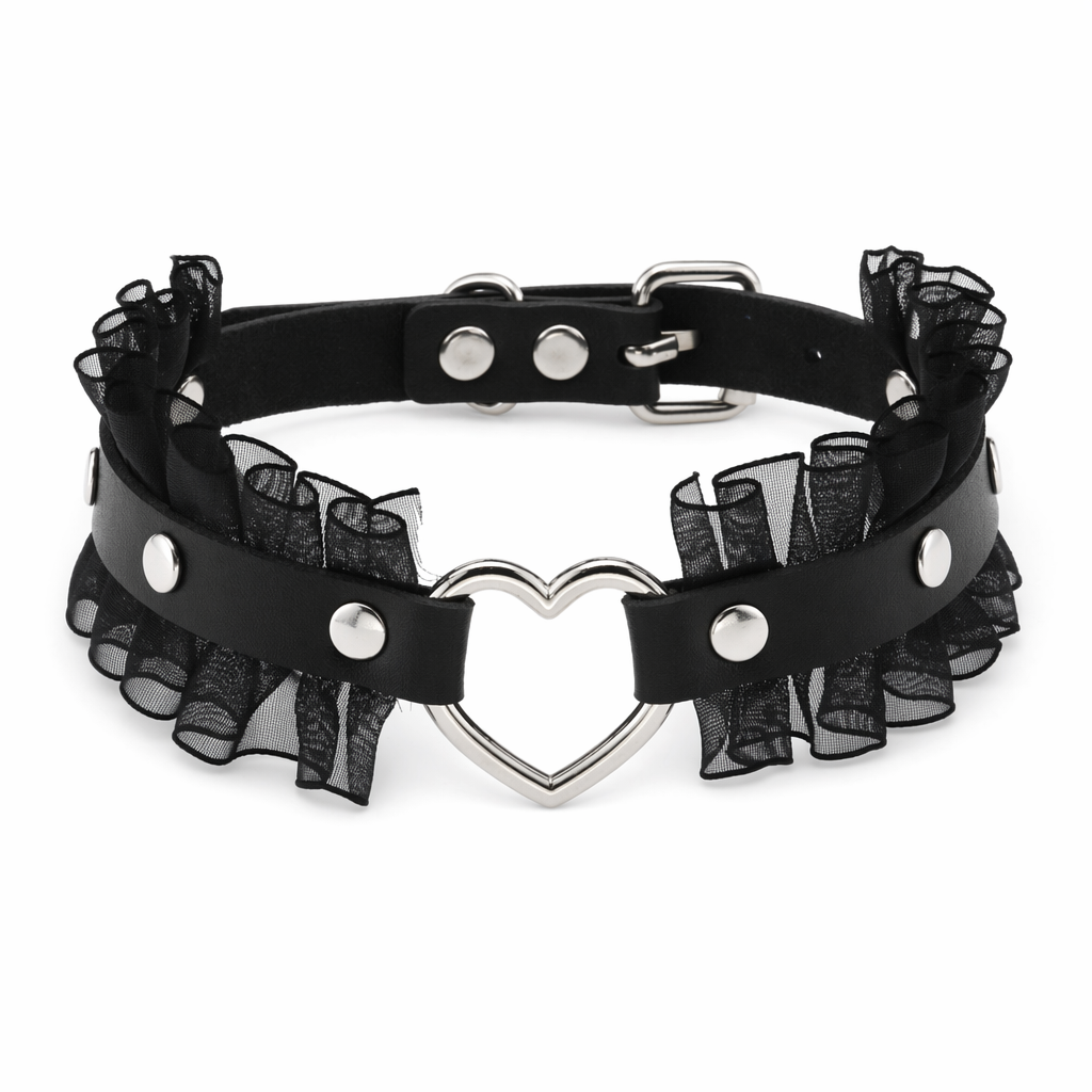 "Charming Lace Heart Necklace" Default Title