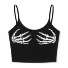 Skeleton Hand Crop Top Black
