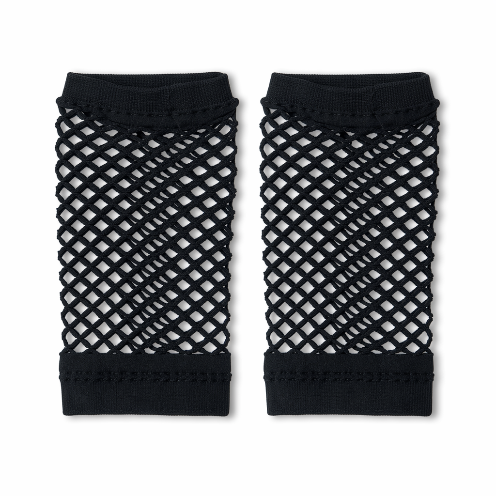 "Fingerless Fishnet Gloves - Black" Default Title