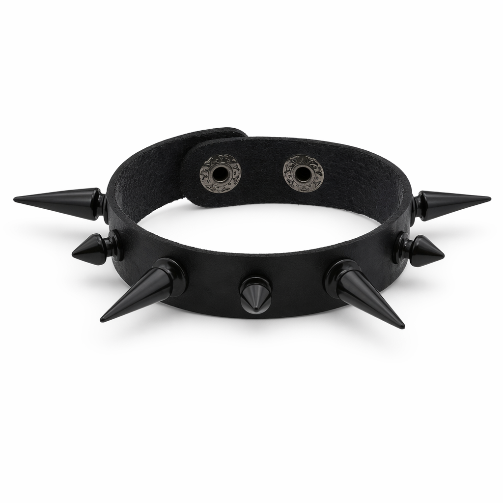 Spike Leather Bracelet - Gothic Default