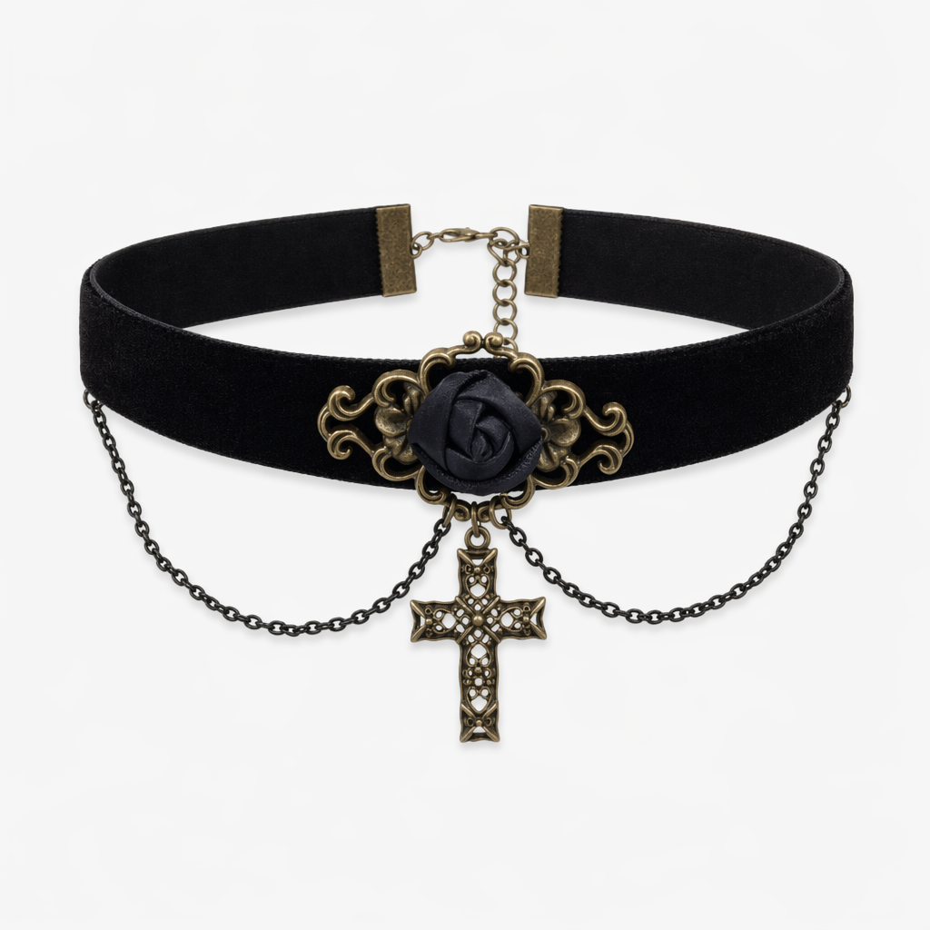 Rose Cross Necklace DD-18