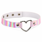 Holographic Heart Choker' pink
