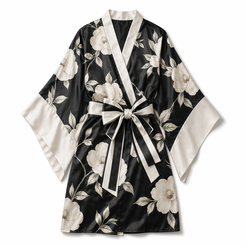 Black Red Kimono Cosplay Ensemble Black
