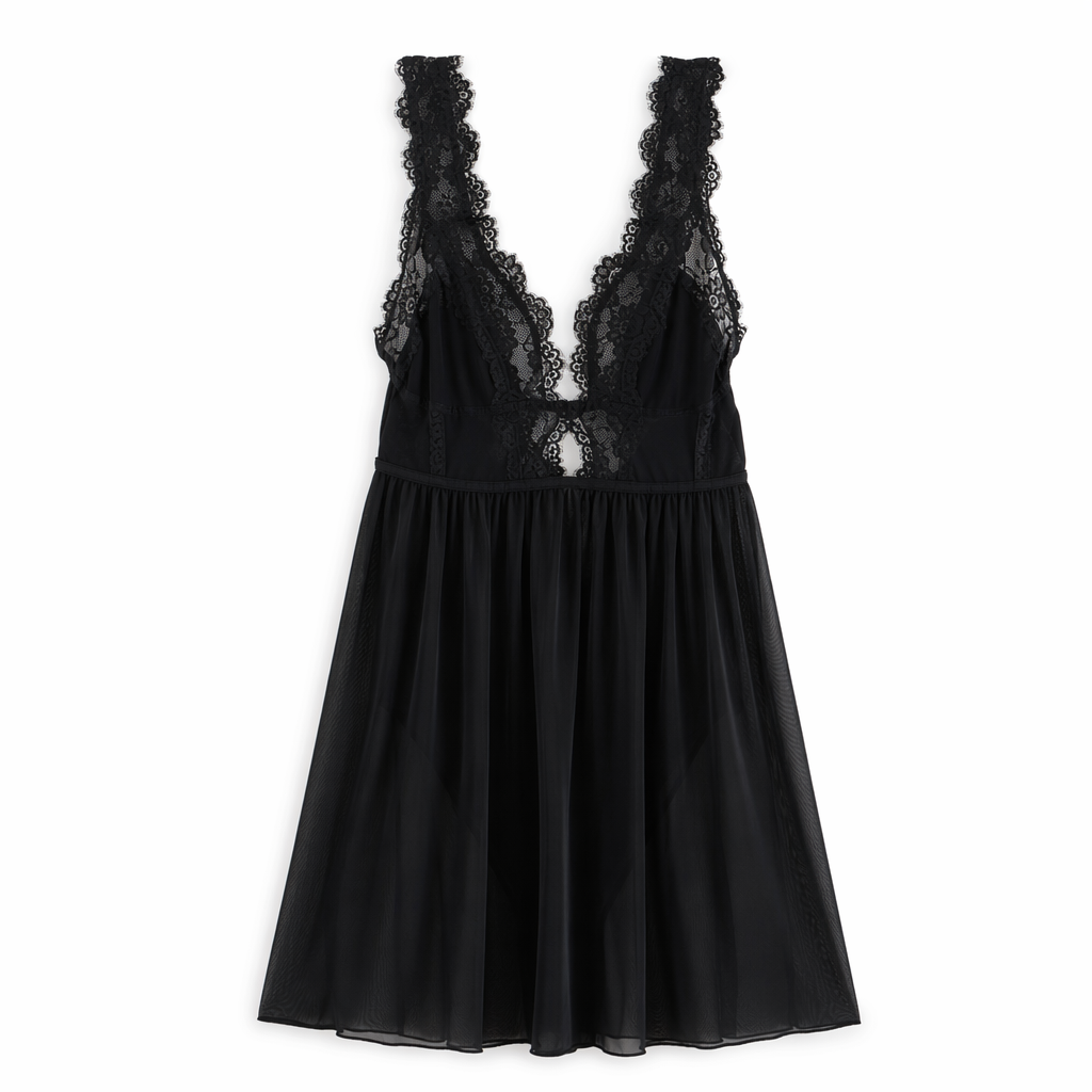 Black Backless V-Neck Dress Black