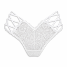 Plus Size Mid Waist Underwear White Lace Briefs