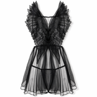 "Devilish Black Mesh Night Dress" Black