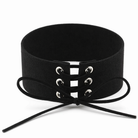 Gothic Lace-Up Choker Necklace Black