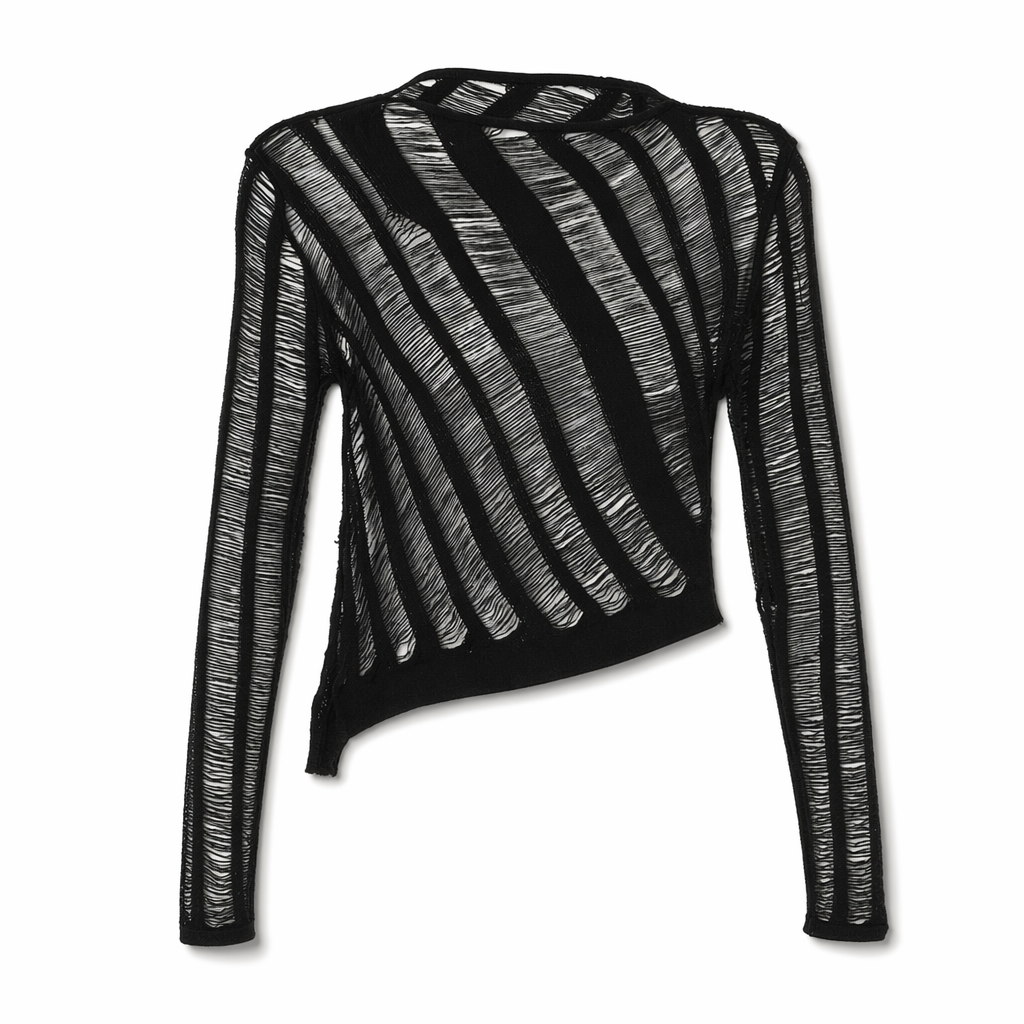 Black Ripped Sweater Black