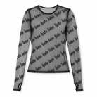 Black Grunge Mesh Top Black T-Shirt