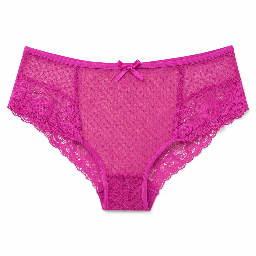 Colorful Lace Underwear Rose Red Panties