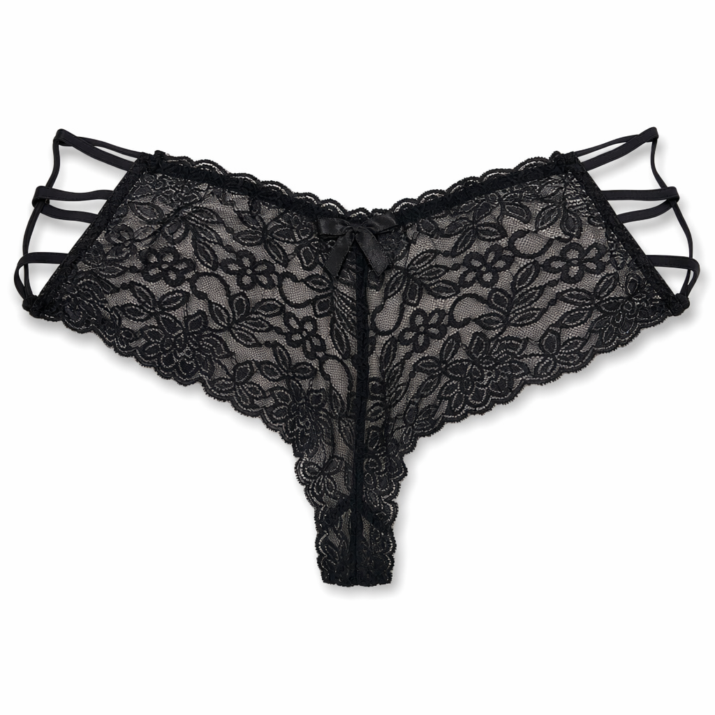 Plus Size Mid Waist Underwear Black Panties