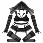 Temptation' Black or white lace gothic underwear set Black With Stocking