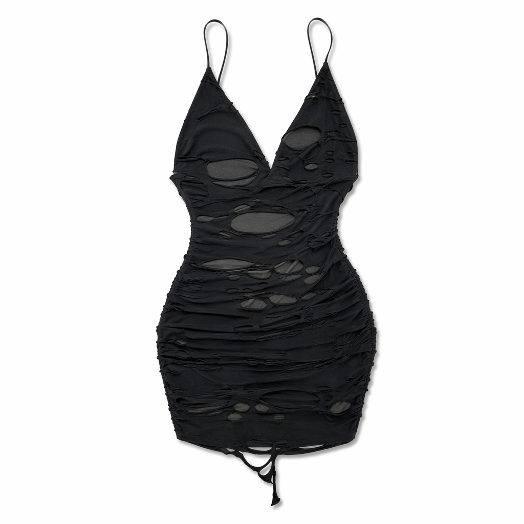Grunge Bodycon Mini Dress' Black