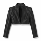 Leather Crop Jacket black