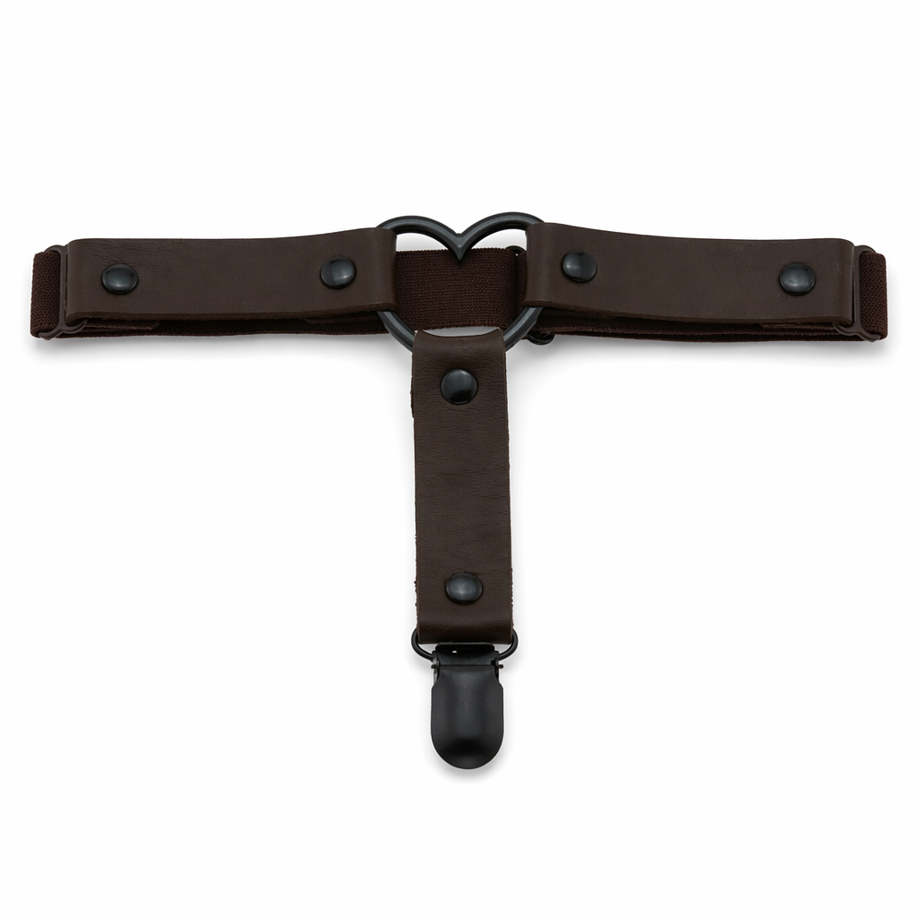 Gothic Leather Leg Garter coffee