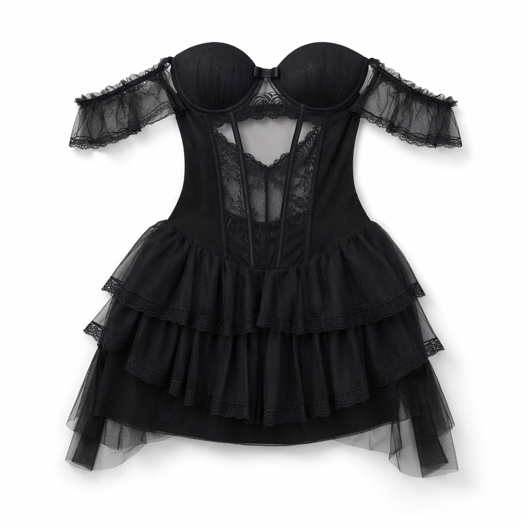 Fairy Mesh Mini Dress black TANK