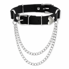 Black Faux Leather Chain Choker' Default Title