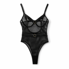 Black Mesh Bodysuit for Running Black