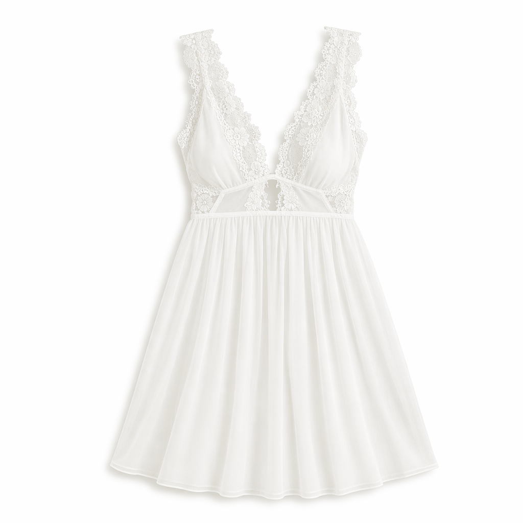 Black Backless V-Neck Dress White
