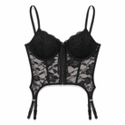Black Lace Corset Crop Top Black
