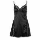 Lace Strap Satin Dress Black