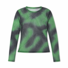 Green Tie Dye Mesh Top Green
