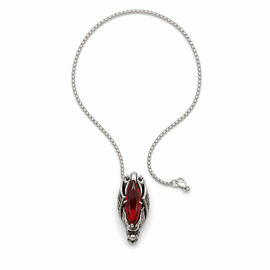 Savage Crystal Bat Necklace Red stone