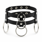 "Black Ghostly Ring Choker" Silver