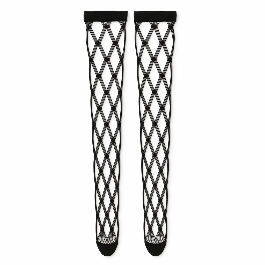 Goth Alt Sheer Fishnets Black