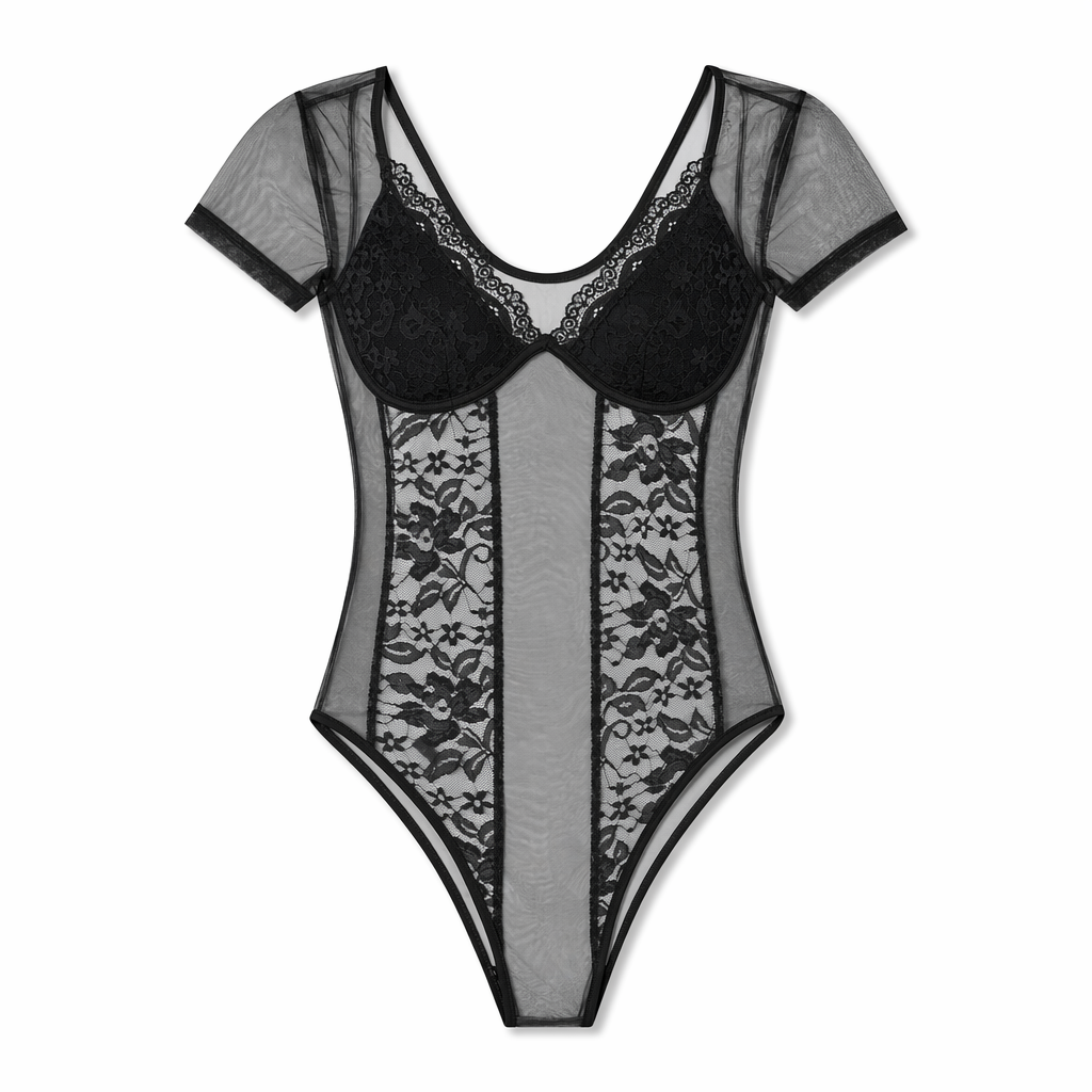 Black Gothic Survival Bodysuit L
