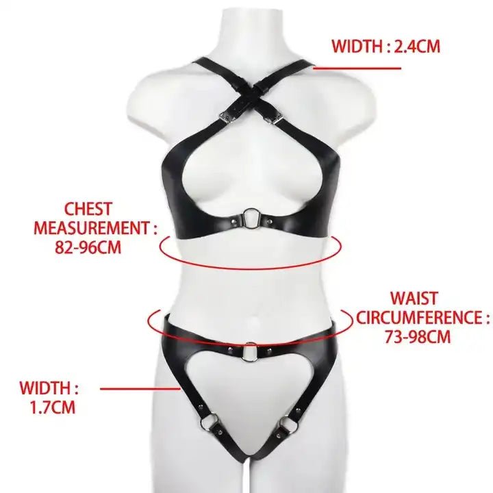 Dark Faux Leather Body Harness - The Cursed Closet