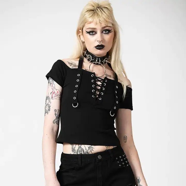 Gothic Off - Shoulder Crop Maximum - The Cursed Closet