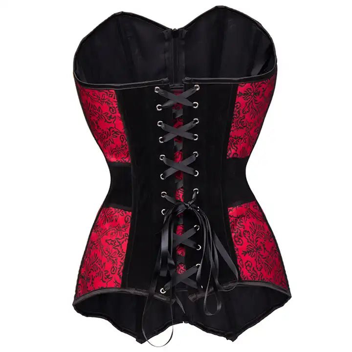 Gothic Mature Red Corset Top - The Cursed Closet