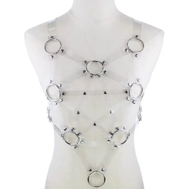 Gothic Pentagram Leather Harness - The Cursed Closet